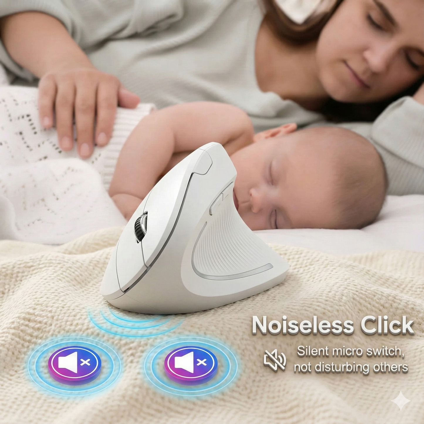 🖱️ Ergonomic Vertical Mouse | Rechargeable Dual-Mode Comfort