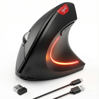 🖱️ Ergonomic Vertical Mouse | Rechargeable Dual-Mode Comfort