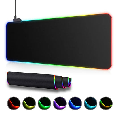 🖱️RGB LED Gaming Mouse Pad – Large Waterproof Desk Mat